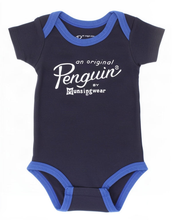 Pinguin Baby-Jungen-Body mit Grafik, 0–3 Monate, Marineblau