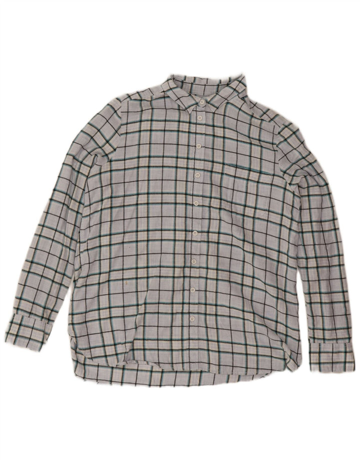 Fat Face Damen-Oversize-Hemd, Gr. 14, groß, blau kariert