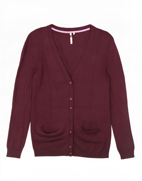 White Stuff Damen-Cardigan-Pullover, UK 14, mittlere bordeauxrote Viskose