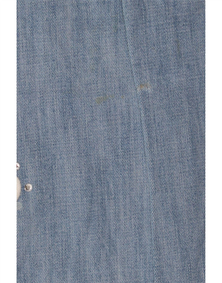 Roccobarocco Damen Bootcut Jeans IT 44 Medium W32 L33 Blau geblümte Baumwolle