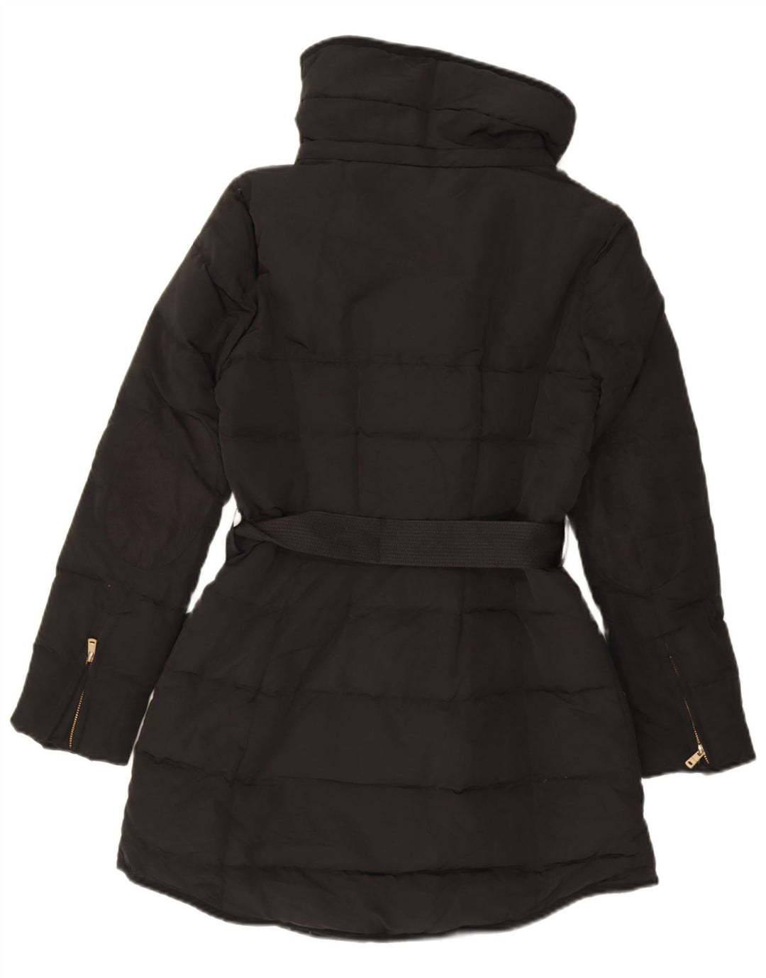 Zara Damen Wattierter Mantel UK 12 Medium Schwarz