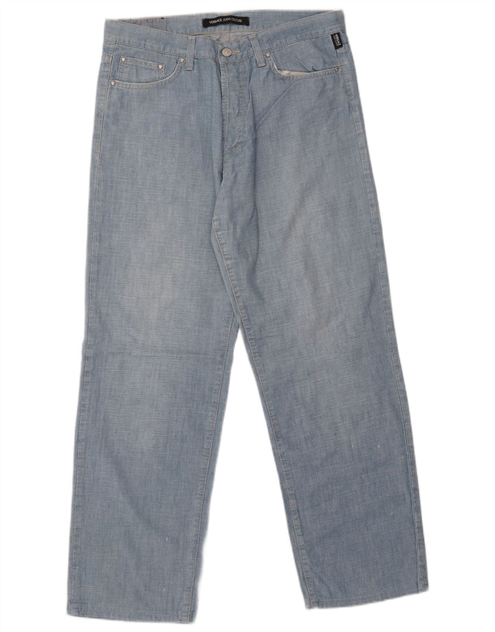 Versace Herren Straight Jeans IT 50 Large W36 L37 Blaue Baumwolle