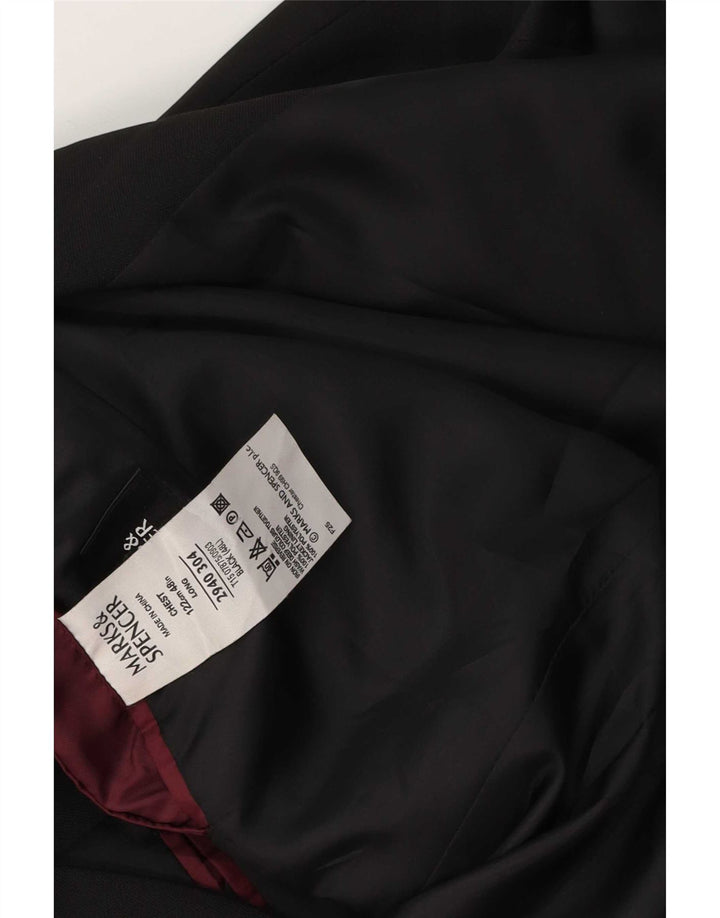 Marks & Spencer Herren-Blazer mit 3 Knöpfen, UK 48, 2XL, Schwarz, Polyester