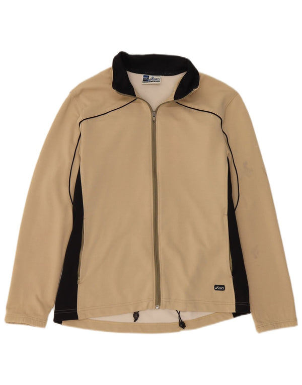 ASICS Damen-Trainingsanzug-Top-Jacke, UK 14, Größe L, Beige, Farbblock