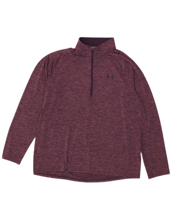 Under Armour Damen-Pullover-Trainingsanzugoberteil mit Reißverschluss, UK 18, XL, Lila meliert