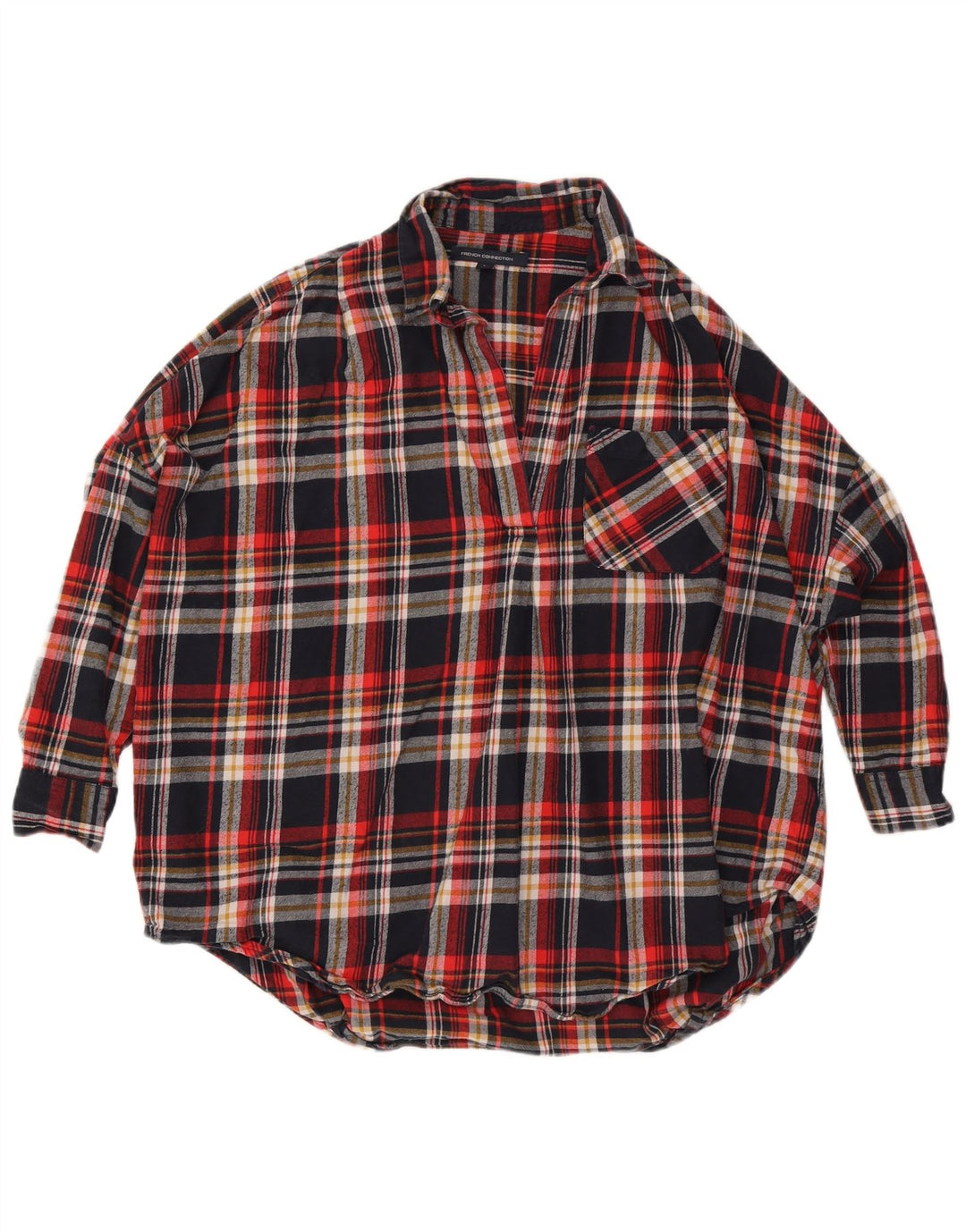 French Connection Damen-Flanellhemd, UK 14, groß, mehrfarbig, kariert