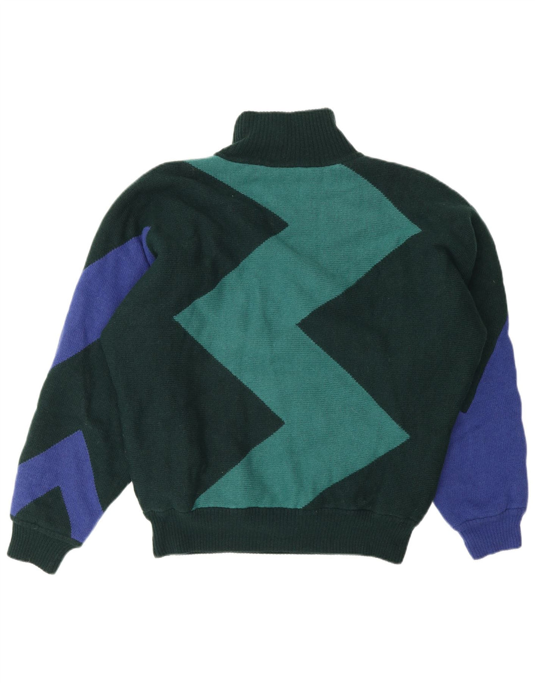 Gianni Versace Herren-Pullover mit Rollkragen, Mittelgrün, Farbblock