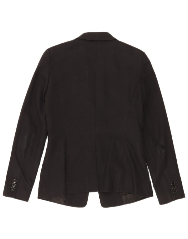 Reiss Damen-Blazerjacke mit 1 Knopf, UK 10, kleine schwarze Wolle