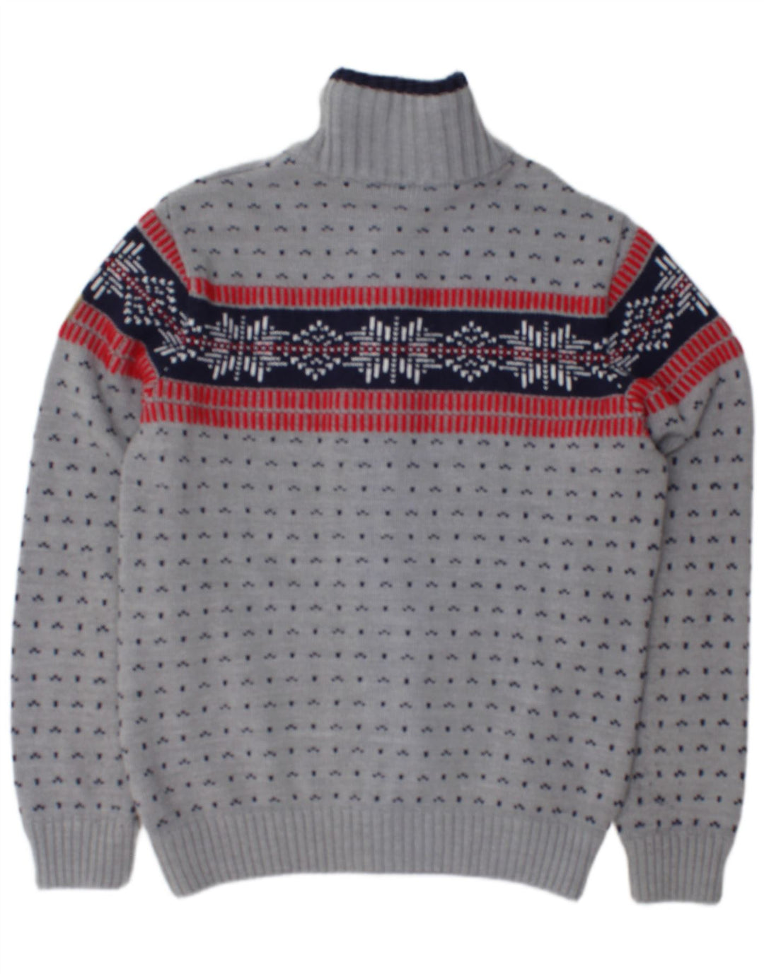 CMP Herren-Cardigan mit durchgehendem Reißverschluss IT 50 Mittelgraues Fair-Isle-Acryl
