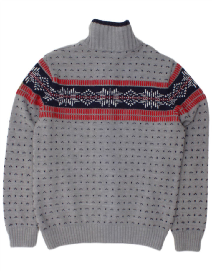 CMP Herren-Cardigan mit durchgehendem Reißverschluss IT 50 Mittelgraues Fair-Isle-Acryl