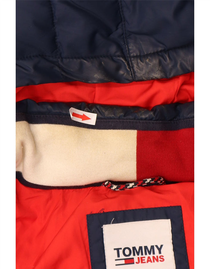 Tommy Hilfiger Herren-Jacke mit Kapuze, gepolstert, UK 42, XL, Marineblau, Polyester