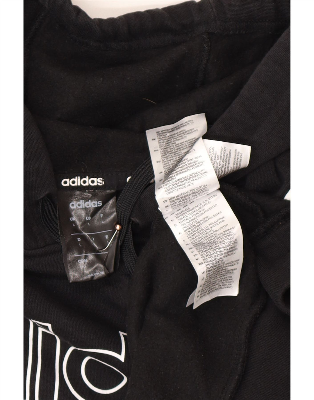 ADIDAS Herren Graphic Hoodie Pullover Große schwarze Baumwolle
