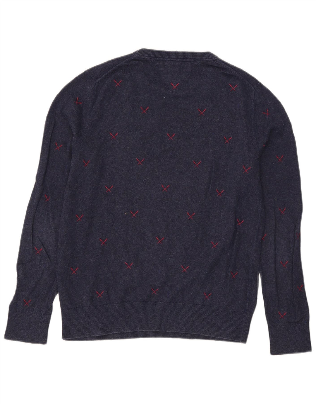 Tommy Hilfiger Herren-Pullover mit Rundhalsausschnitt, Größe S, Marineblau, Polyester