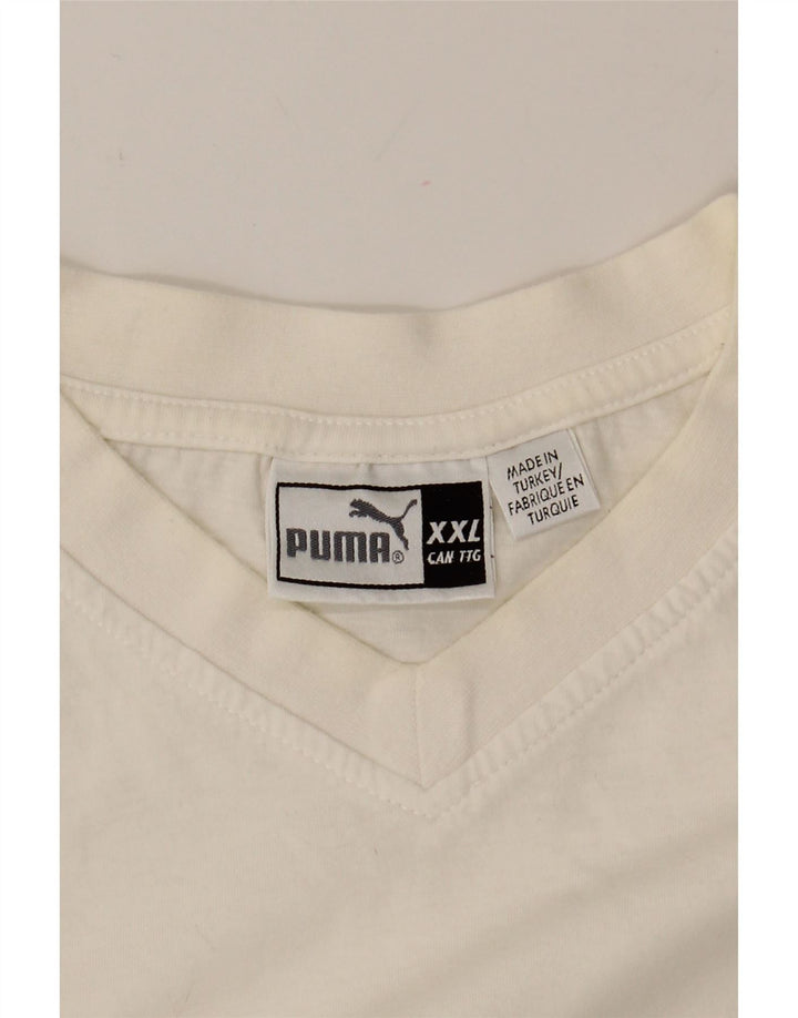 PUMA Mens Graphic T-Shirt Top 2XL White Cotton Vintage Puma and Second-Hand Puma from Messina Hembry 