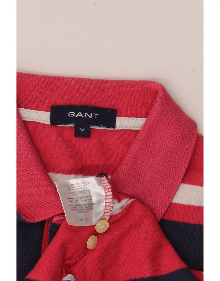 Gant Herren-Poloshirt aus mittelrosa gestreifter Baumwolle