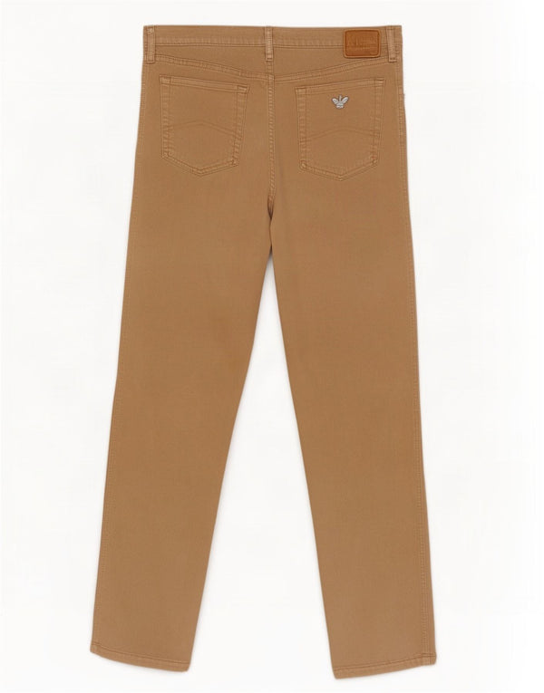 Armani Damen Straight Jeans W31 L26 Beige Baumwolle