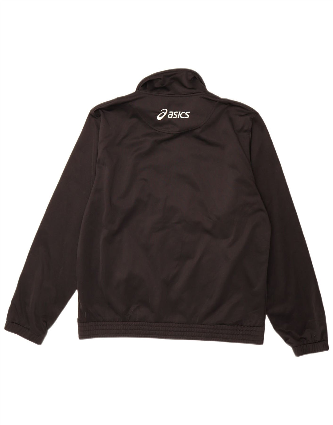 Asics Herren-Trainingsanzug-Top-Jacke, großes schwarzes Farbblock-Polyester
