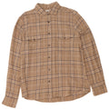 Reiss Herren-Flanellhemd mit normaler Passform, XL, beige kariert, Baumwolle