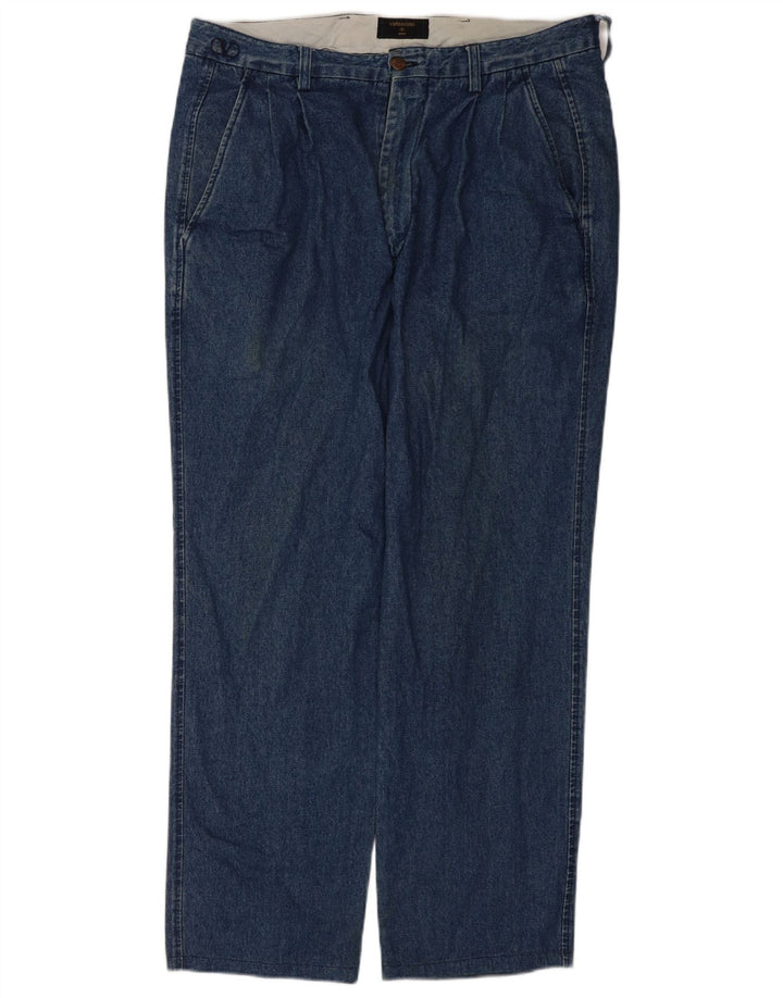 Valentino Damen Straight Jeans W36 L31 Blaue Baumwolle