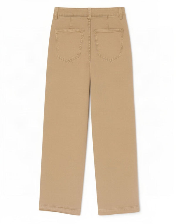 Marks & Spencer Damen-Jeans mit weitem Bein, UK 8, Größe S, W26, L28, Beige, Baumwolle