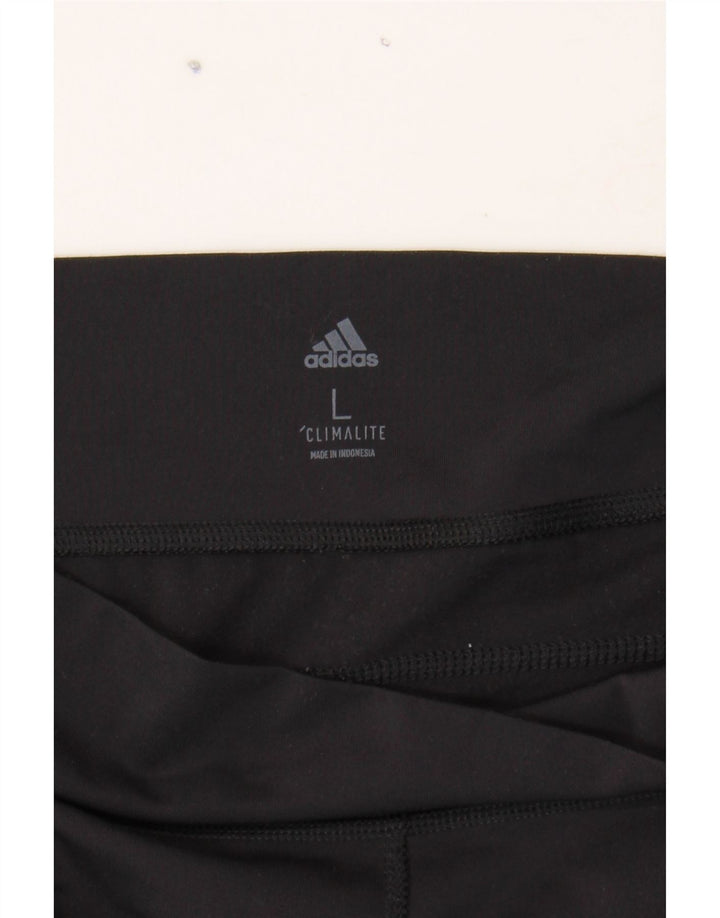 ADIDAS Womens Climalite Leggings UK 16 Large  Black Polyester Vintage Adidas and Second-Hand Adidas from Messina Hembry 