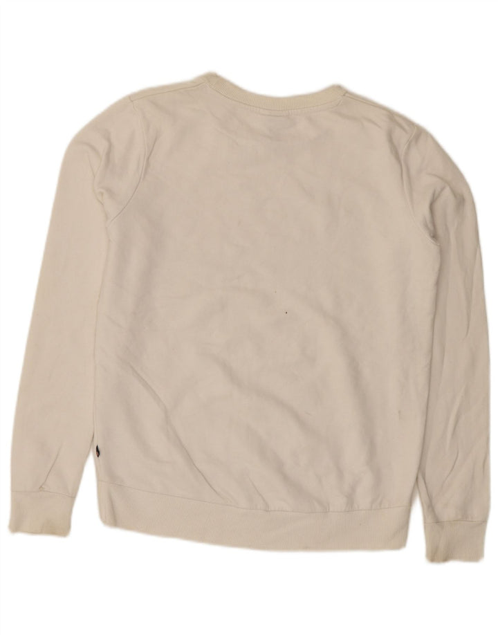 ELLESSE Womens Graphic Sweatshirt Jumper UK 8 Small White Cotton