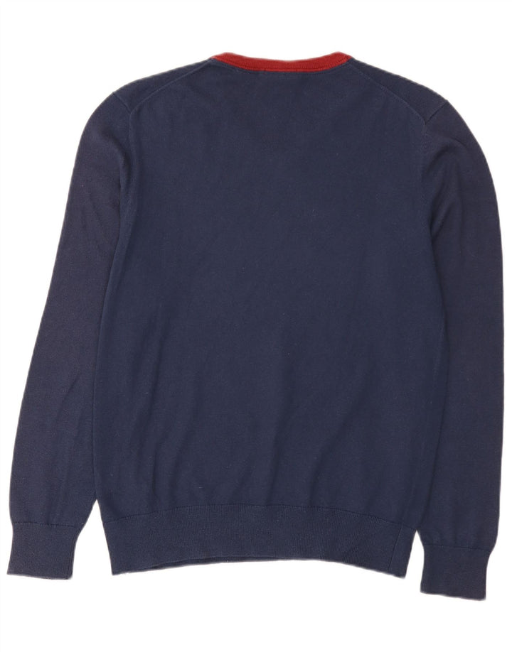 Timberland Herren-Pullover mit V-Ausschnitt, Größe S, marineblaue Baumwolle