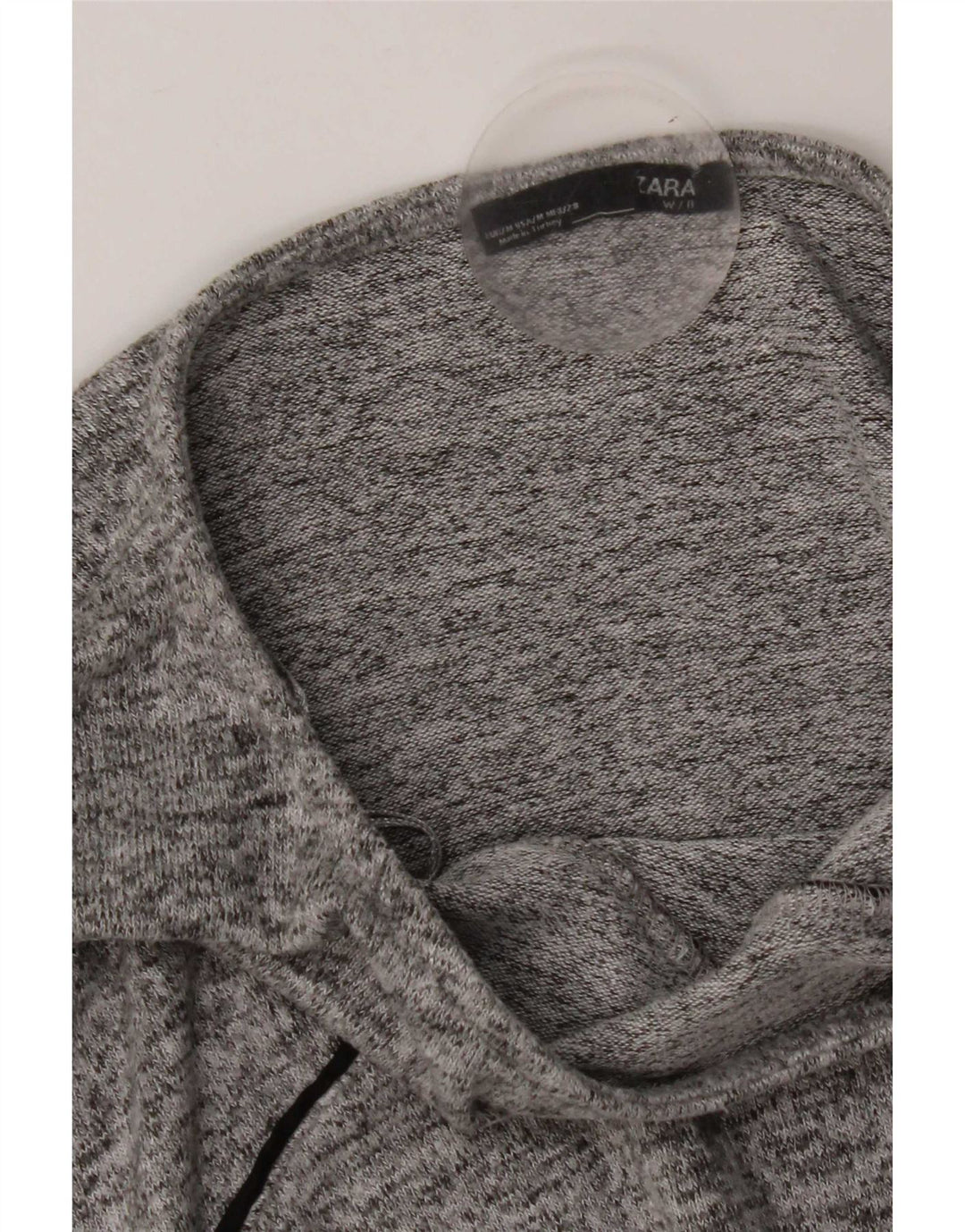 Zara Damen-Oversize-Top mit 3/4-Ärmeln, UK-Größe 14, Mittelgrau meliert