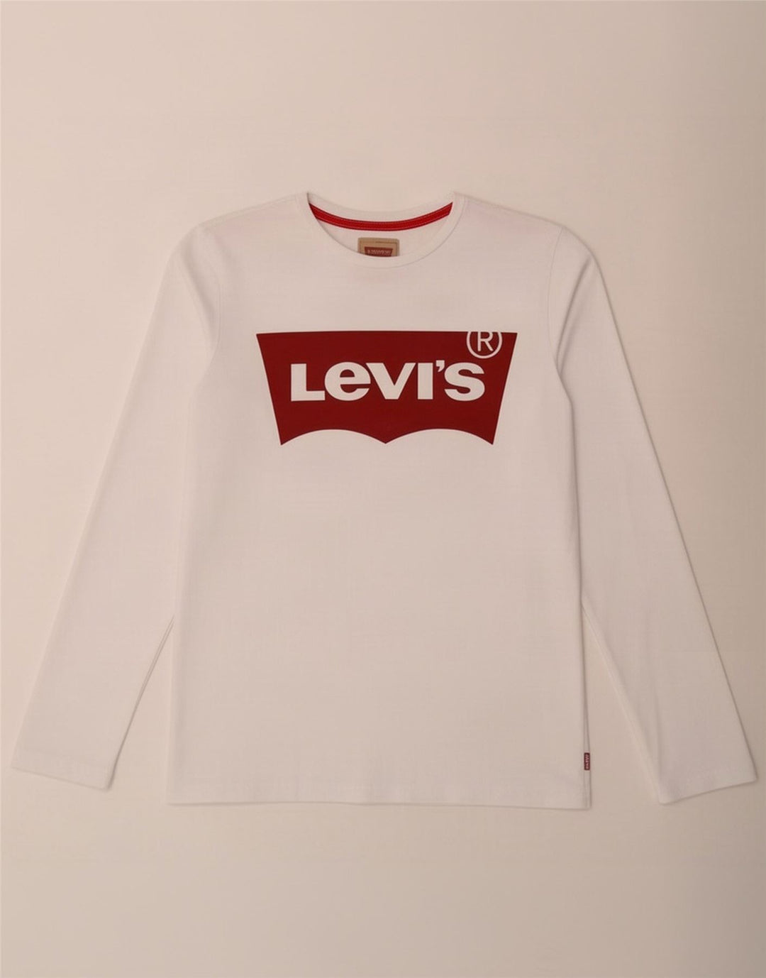 Levi's Jungen Grafik-Top, langärmelig, 15–16 Jahre, weiße Baumwolle