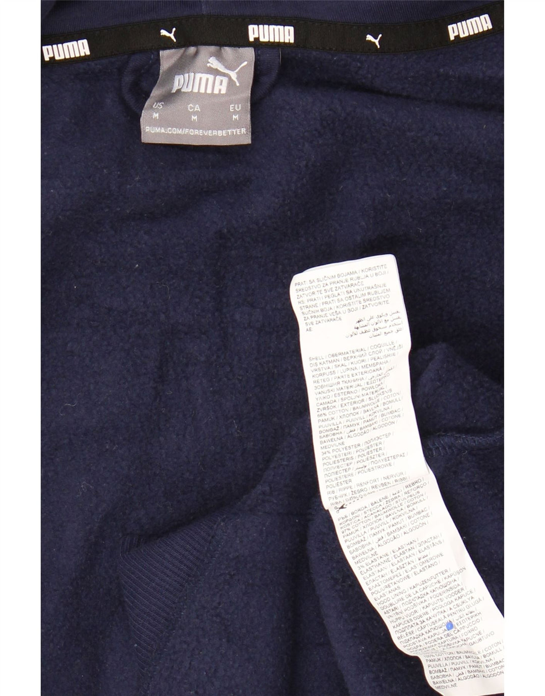 PUMA Herren-Kapuzenpullover mit Reißverschluss, mittlere marineblaue Baumwolle