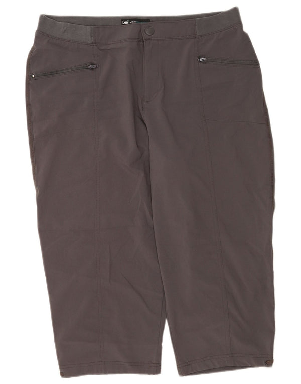 Lee Damen Caprihose US 14 XL W34 Graues Polyester