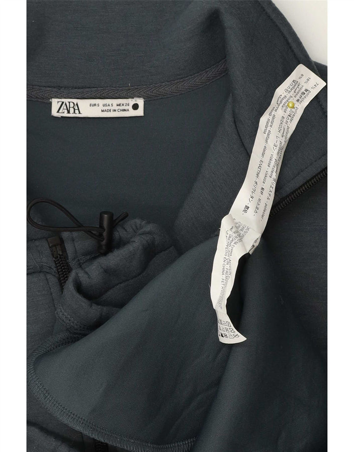 Zara Damen-Trainingsanzug, übergroß, Jacke, Gr. 10, Größe S, blau, Polyester