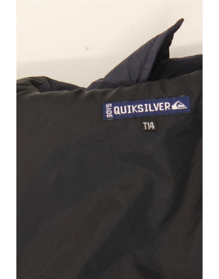 Quiksilver Jungen-Regenjacke mit Grafik, 13–14 Jahre, Marineblau, Farbblock