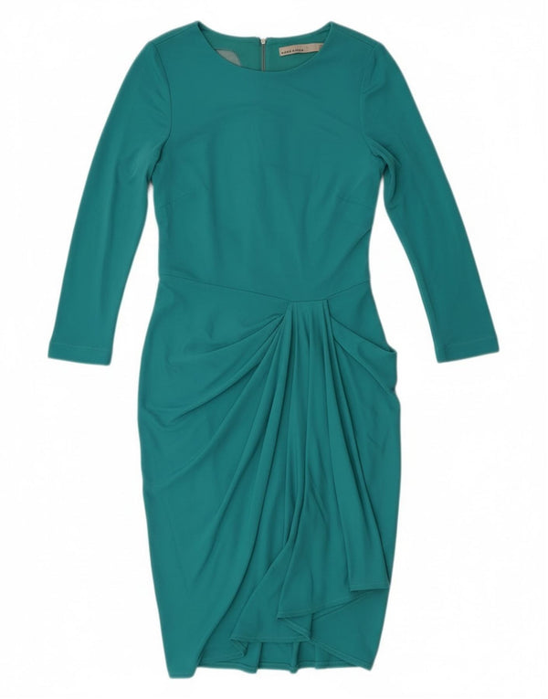 Karen Millen Womens 3/4 Sleeve A-Line Dress UK 8 Small Blue Viscose