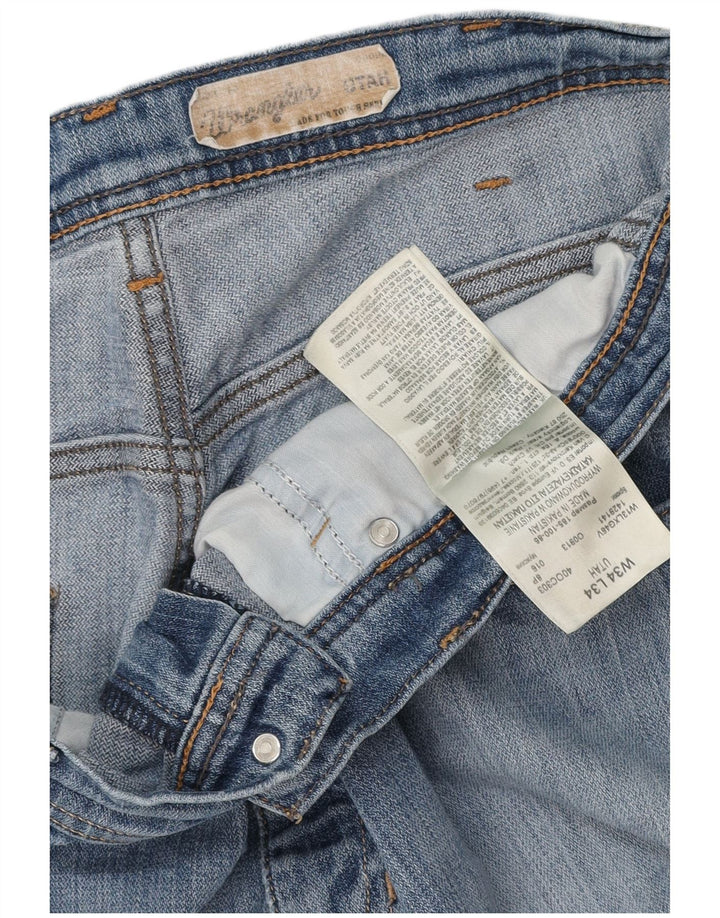 WRANGLER Herren Utah Straight Jeans W34 L34 Blaue Baumwolle