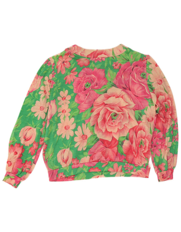 Les Lunis Damen-Hemdbluse in Übergröße, IT 44, mittelgroß, mehrfarbig, Blumenmuster