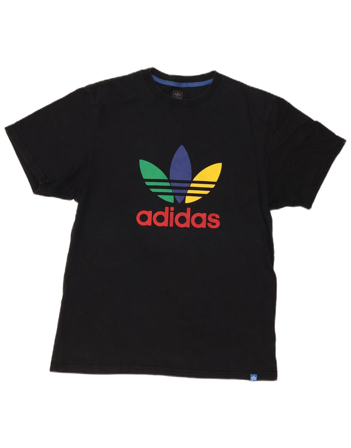 Adidas Herren Grafik T-Shirt Top Medium Schwarz Baumwolle