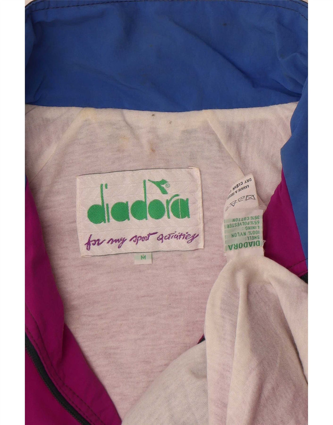 Diadora Herren-Trainingsanzug-Oberteil mit Grafik, Mittelrosa, Colourblock-Nylon