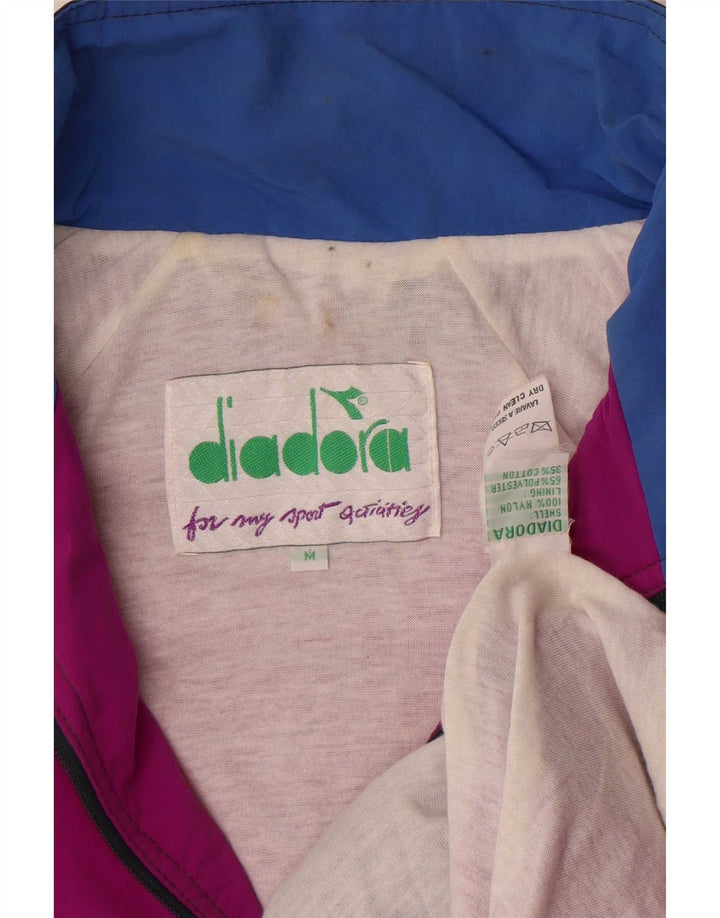 Diadora Herren-Trainingsanzug-Oberteil mit Grafik, Mittelrosa, Colourblock-Nylon