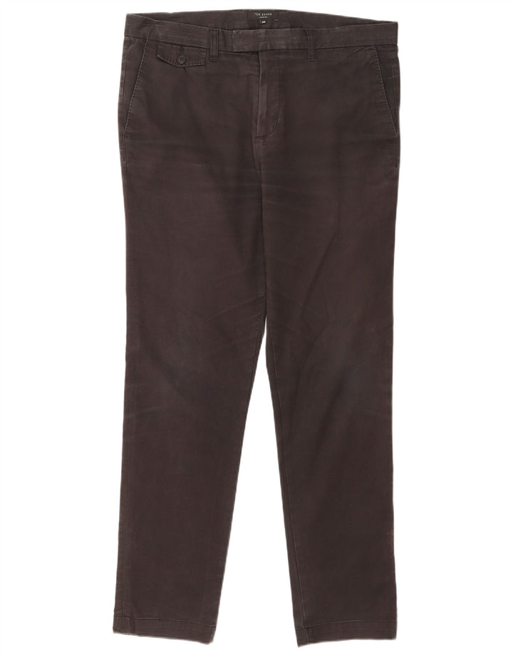 Ted Baker Herren Slim Fit Chinohose W34 L31 Graue Baumwolle