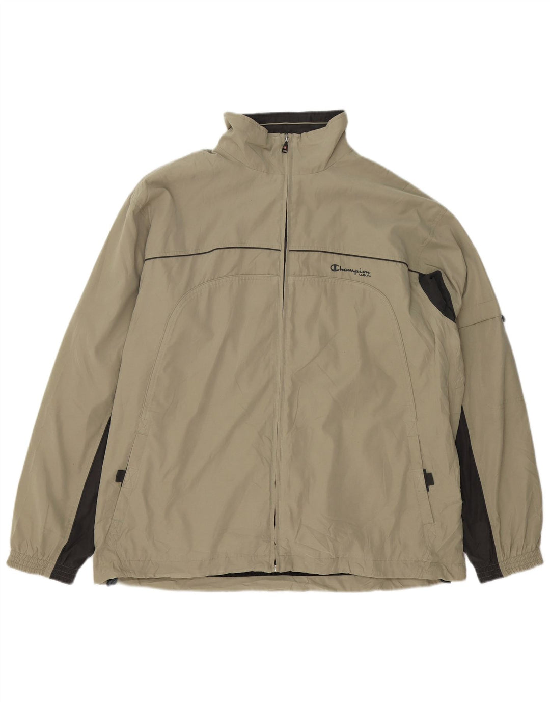 Champion Herren Regenjacke UK 44 2XL Khaki Colourblock Polyester