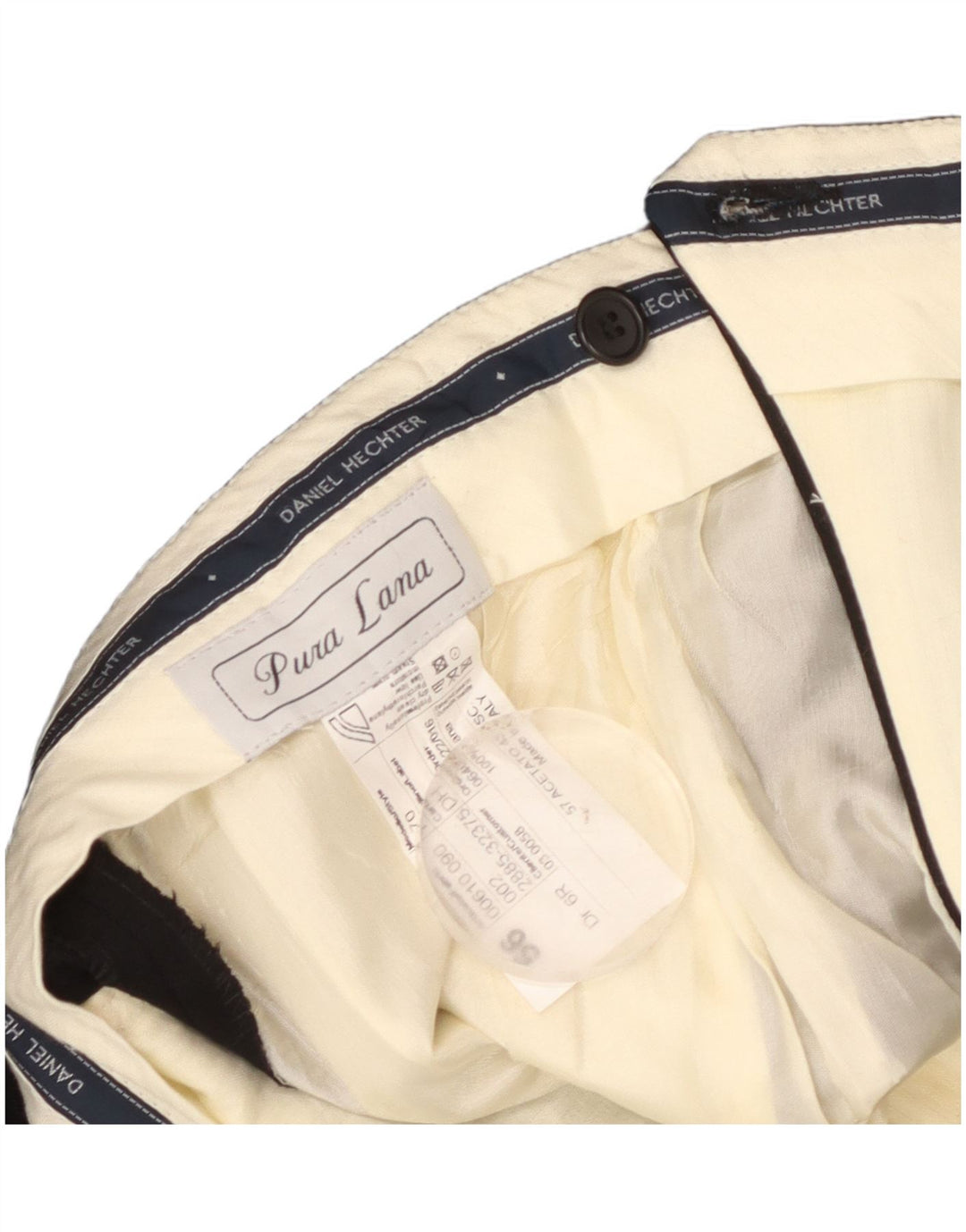 Daniel Hechter Mens Pegged Suit Hose IT 56 3XL W38 L28 Schwarze Wolle