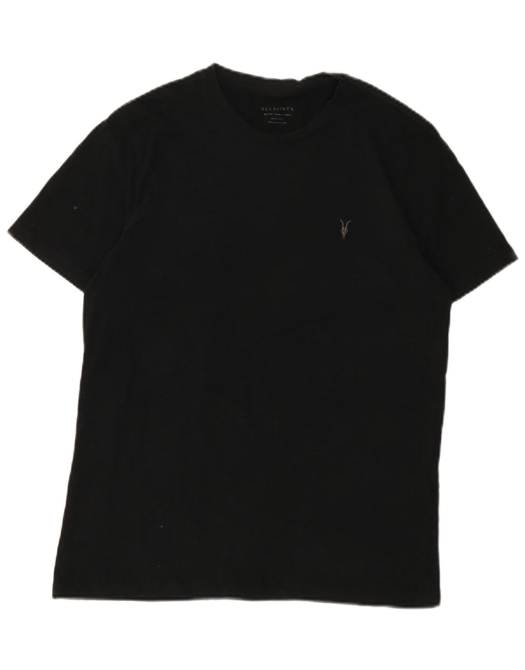 All Saints Herren-T-Shirt aus mittelschwarzer Baumwolle