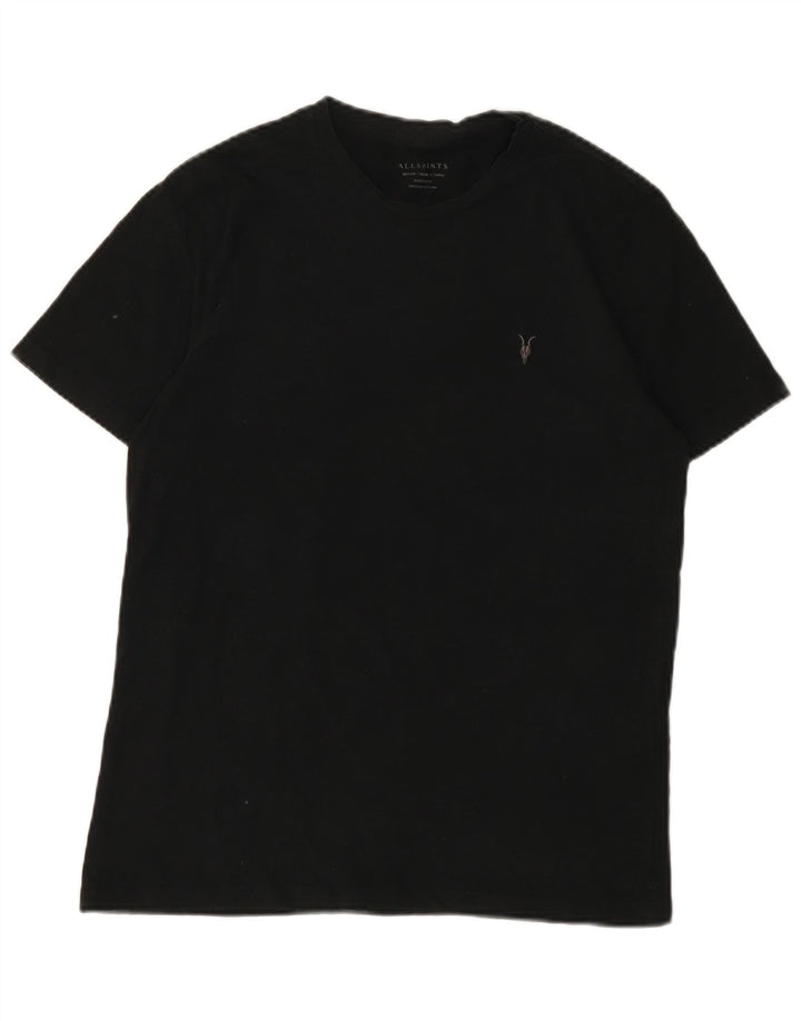 All Saints Herren-T-Shirt aus mittelschwarzer Baumwolle