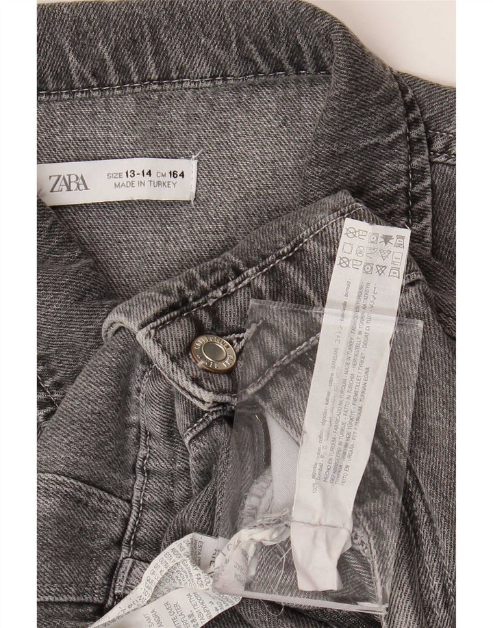 Zara Denim-Overall für Mädchen, 13–14 Jahre, graue Baumwolle