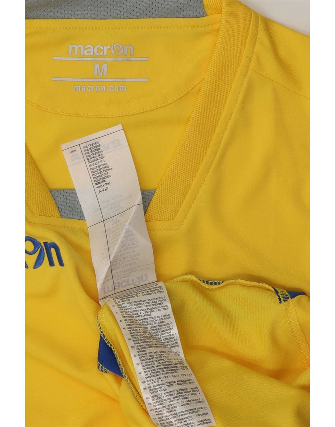 Macron Herren Grafik-T-Shirt-Oberteil Mittelgelbes Colourblock-Polyester