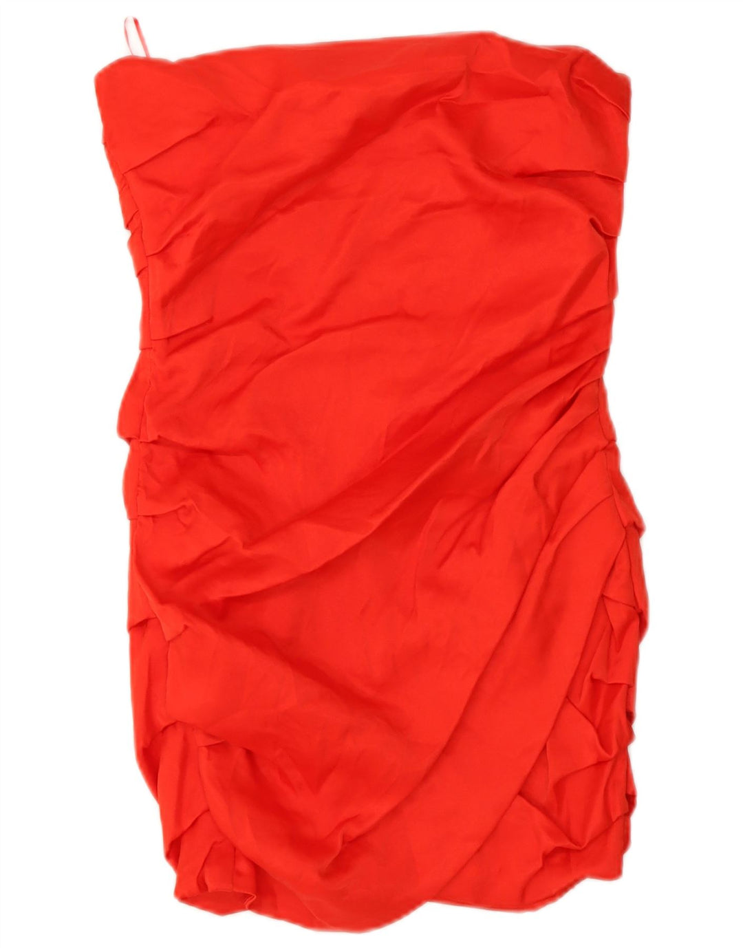 Trägerloses Damenkleid von Zara, Gr. 8, klein, rote Viskose