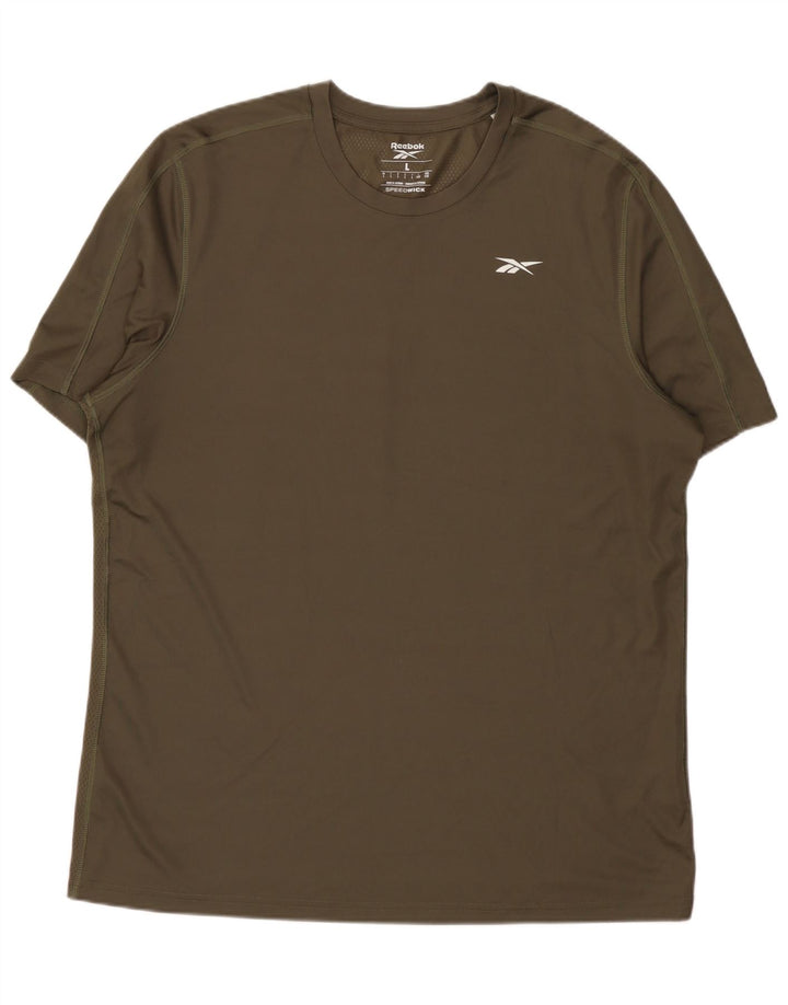 Reebok Herren T-Shirt Top Large Khaki Polyester