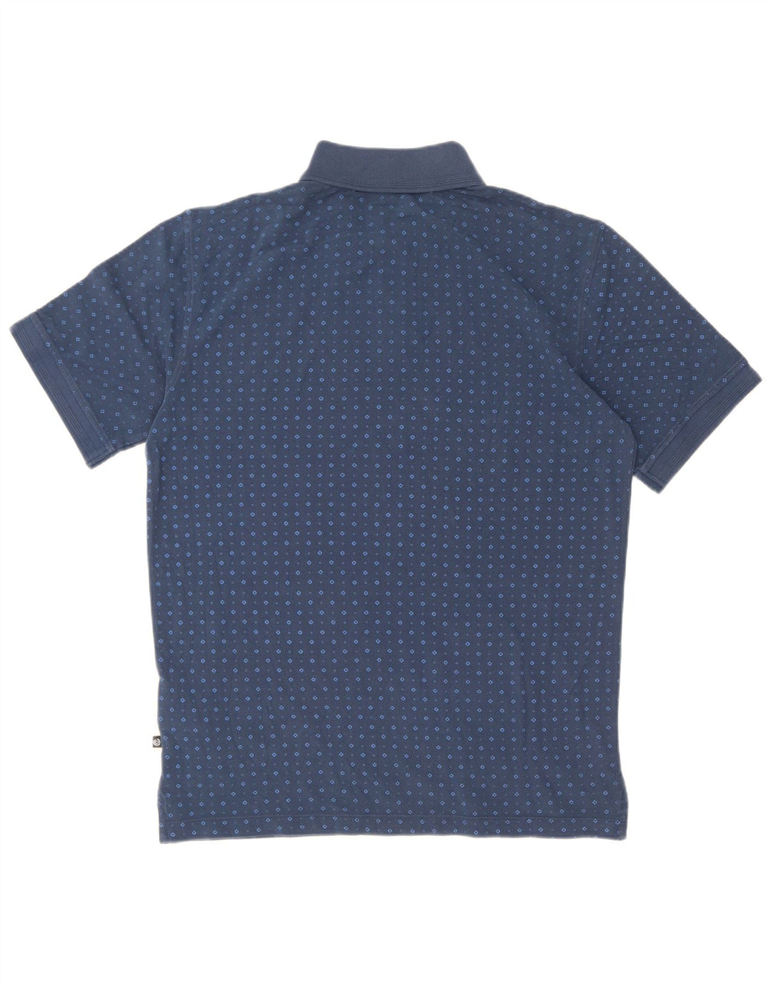 Bugatti Herren-Poloshirt aus mittelblau gepunkteter Baumwolle