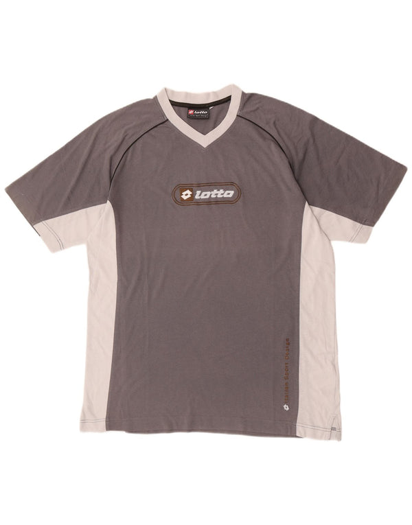 Lotto Herren-T-Shirt mit Grafik, UK 42/44, XL, Grau, Colourblock-Baumwolle